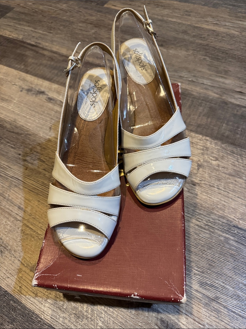 Soft Neima White Patent Leather Strappy Comfort Sandals